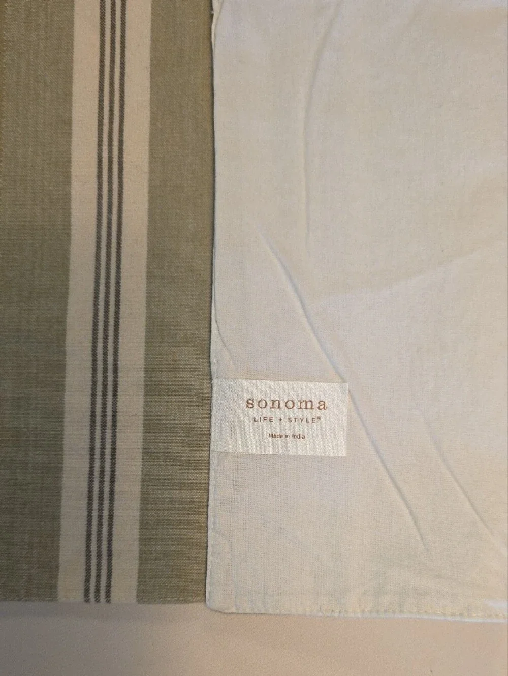 Sonoma Striped Placemat in Beige, Cream, Green